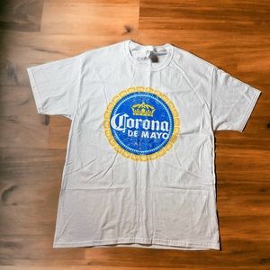 Corona Extra Beer T-shirt Unisex White L 5 De Mayo Fruit Of The Loom